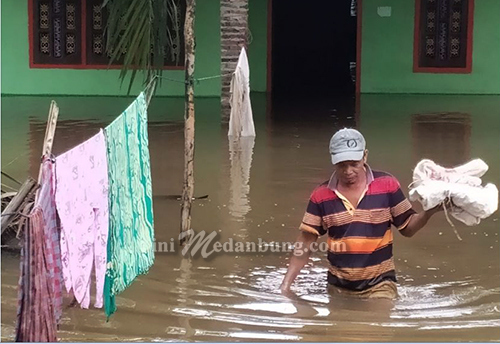 Debit Air Sungai Naik, 50 KK di Asahan Terendam Banjir