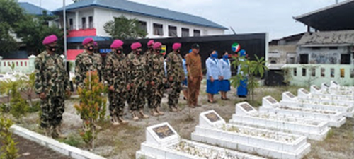 Sambut HUT Marinir ke 75 Yonmarhanlan I Ziarah di Taman Makam Pahlawan