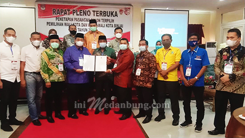 KPU Binjai Tetapkan Paslon Juliadi – Amir Hamzah Calon Terpilih Walikota dan Wakil Walikota Periode 2021 – 2024