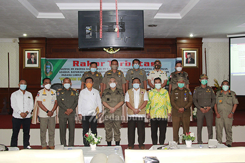Tingkatkan Pencegahan dan Pengendalian Covid-19, Pemprov Sumut Gelar Rakor Satpol-PP  Zona Dua