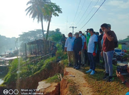 Gubenur Sumut Tinjau Benteng Sei Deli Runtuh