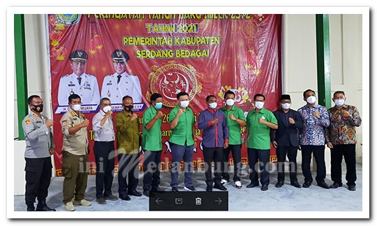 Pasca Dilantik, Bupati Sergai Hadiri HUT ke-2 Vihara Tridharma Buddha Pantai Cermin