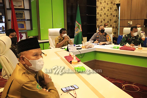 Pemko Binjai Ikuti Rakor Penanganan Covid-19 Dengan Mendagri