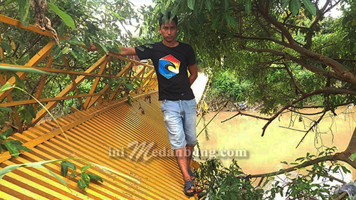 Jembatan Gantung Dijalan Datuk Rubiah Runtuh Ribuan Warga Resah