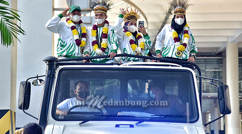 Masuk Lima Besar di Paralimpiade Nasional, Atlet Sumut Diarak Keliling Kota