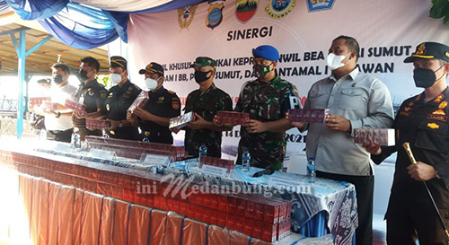 Tim BC Sumut dan Riau Gagalkan Penyeludupan Rokok Ilegal