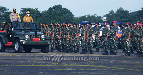 Komandan Lantamal I Belawan Apel Bersama Gubsu dalam Operasi Lilin 2021
