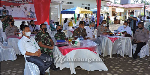 Kapolres Asahan Bersama Forkopinda Ikuti Zoom Meeting dengan Kapolri Launching Vaksinasi Merdeka Anak