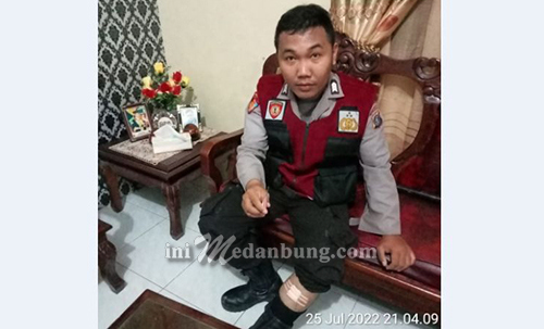 Petugas Sabhara Polres Pelabuhan Belawan Korban Bentrok Pemuda