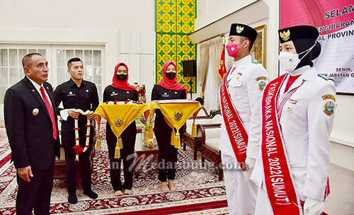 Sambut Paskibraka Nasional Asal Sumut, Gubernur Pesan Terus Belajar dan Berlatih