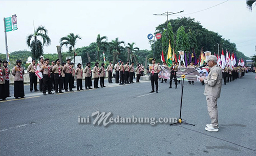 Bupati Asahan Melepas Kirab Tangkal Napza Kwartil Dawrah Gerakan Pramuka Sumut