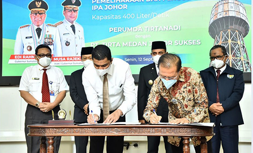 Dirut Perumda Tirtanadi Tandatangani Perjanjian Kerjasama  dengan Investor