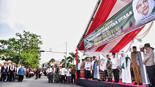 Dampingi Wantimpres Lepas Kirab Merah Putih, Gubernur: Sumut ini Kompak