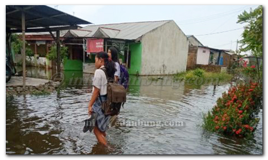 Setelah Diberitakan Komplek TKBM Sei Mati Direndam Banjir, Camat Sibuk Memberi Batuan