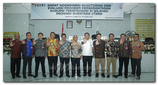 Pemkab Asahan Tuan Rumah Rapat Koordinasi Monitoring dan Evaluasi Program Pemberantasan Korupsi Terintegrasi di Wilayah Sumatera Utara