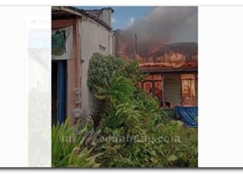 Satu Rumah Permanen di Jalan Pancing Martubung Musnah Terbakar