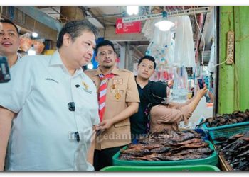 Bobby Dampingi Menko Perekonomian & Menperin di Pusat Pasar, Harga Masih Stabil Stok Bapok Aman