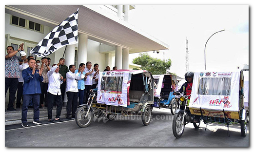 Sosialisasikan Pakai Ratusan Becak Motor, Gubernur Harapkan HPN 2023 Bergairah