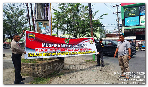Spanduk Polres Pelabuhan Belawan Sangat Manjur dan Mujarap Hadapi Tawuran