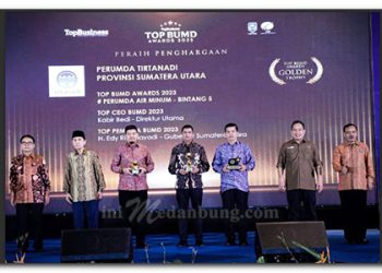 Gubsu Raih Top Pembina, Perumda Tirtanadi Raih Bintang 5 Top BUMD Award 2023