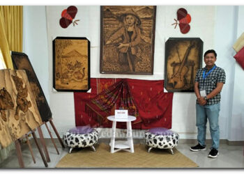 Arena PRSU 49, Pavillion Serdangbedagai Pukau Pengunjung Lewat Lukisan Bubuk Teh & Sabut Kelapa