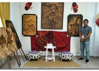 Lukisan Dari Bubuk Teh & Sabut Kelapa Serdangbedagai Pukau Pengunjung di PRSU