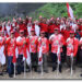 Bupati Kabupaten Asahan Kibarkan 50 Meter  Bendera Merah Putih di Wisata Air Terjun Ponot