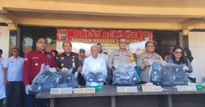 Bupati Asahan Ikuti Press Release Penangkapan Pelaku Pengedar Narkoba 50 Kg