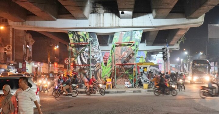 Karya Seni Mural Manca Negara Hiasi Pilar Flyover Amplas
