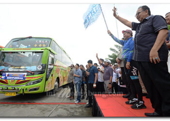 Pj Gubernur Sumut Lepas 1.200 Peserta Mudik Nataru Gratis