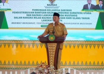 Ikut Pendistribusian Triwulan 1 Baznas Langkat, Syah Afandin Zakatkan Rp 50 Juta