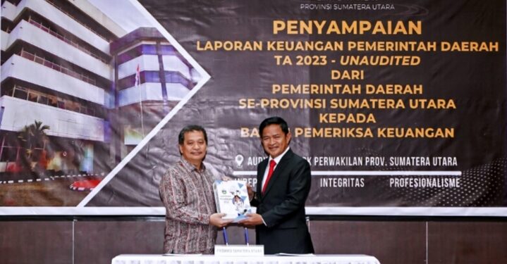 Serahkan LKPD 2023 ke BPK, Pj Gubernur Targetkan Pemprov Sumut Raih WTP ke-10