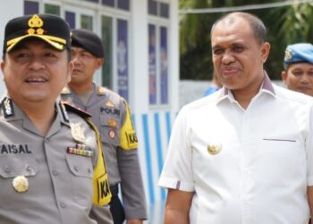 Pastikan Arus Balik Mudik Lancar, Pj Bupati  bersama Kapolres Tinjau Pos Pelayanan Polres Langkat 