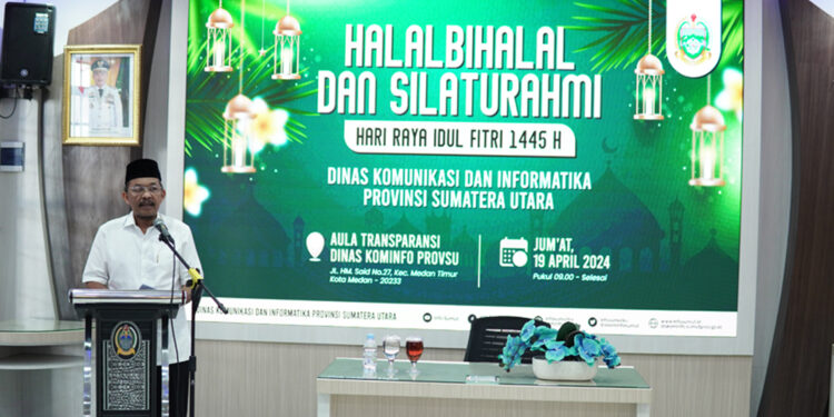 Halalbihalal Keluarga Besar Dinas Kominfo Sumut, Ilyas Sitorus Tekankan tentang Pentingnya Kedisiplinan