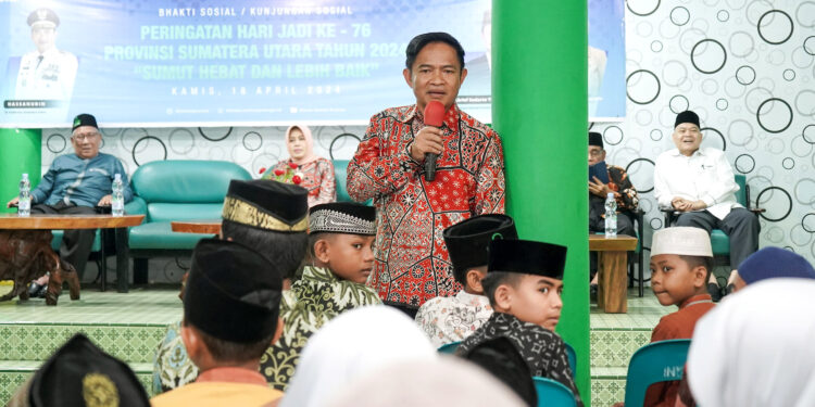 Peringati HUT ke-76 Sumut, Pj Gubernur Kunjungi Sejumlah Panti Asuhan