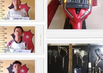 Petugas Polsek Medan Labuhan Tangkap 3 Begal dan Geng Motor