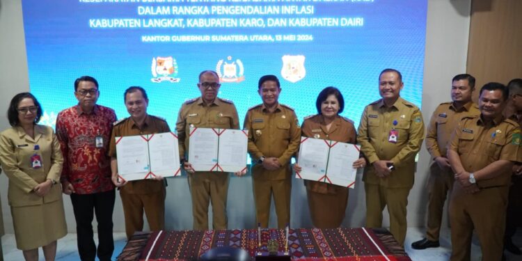 Kendalikan Inflasi, Pj Bupati Langkat Faisal Hasrimy Jalin Kerjasama dengan Kabupaten Karo dan Dairi 