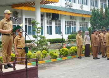 Sekda Kab.Langkat Amril Pimpin Apel Gabungan Pemerintah Kabupaten Langkat