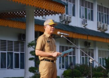 Pj. Bupati Langkat Diwakili Sekda Amril dalam Apel Gabungan Ajak Masyarakat Sukseskan Budidaya Udang