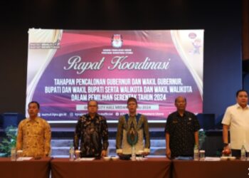 KPU Sumut Rakor Tahapan Pencalonan Kepala Daerah/Wakil dalam Pilkada Serentak 2024 dengan KPU Kab/Kota Se-Sumut