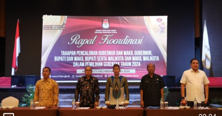 KPU Sumut Rakor Tahapan Pencalonan Kepala Daerah/Wakil dalam Pilkada Serentak 2024 dengan KPU Kab/Kota Se-Sumut