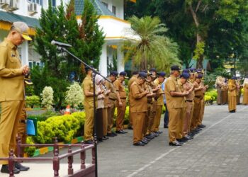 Sekda Langkat Amril Pimpin Apel Gabungan Pemerintah Kabupaten Langkat