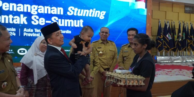 Pj. Bupati Langkat Ikuti Gerakan Penanganan Stunting Serentak se-Sumut, Wujudkan Generasi Emas