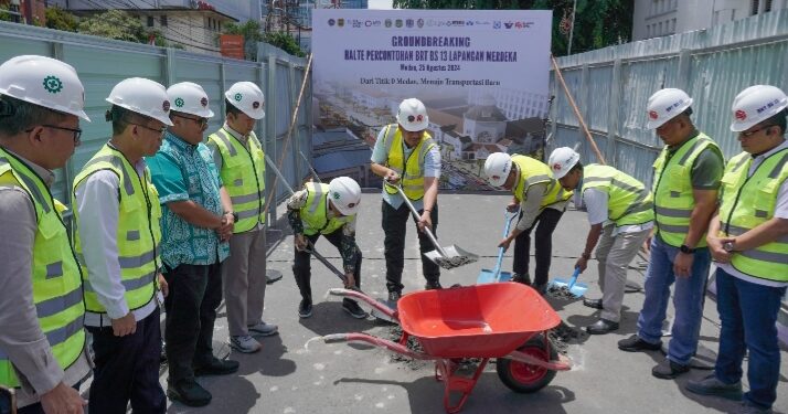 Pembangunan Halte Percontohan BRT BS 13 Lapangan Merdeka Dimulai, Bobby: Gunakan 60 Bus Listrik