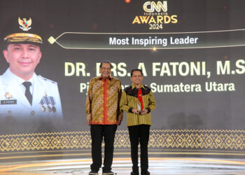 Pj Gubernur Fatoni Raih Penghargaan Most Inspiring Leader dan Terima Dua Penghargaan untuk Pemprov Sumut dari CNN