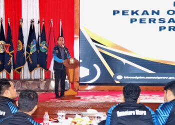 Pj Gubernur Agus Fatoni Lepas Kontingan PWI Sumut ke Porwanas XIV Banjarmasin