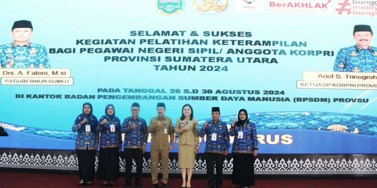 Sekdaprov Sumut Buka Pelatihan Keterampilan Anggota Korpri Menjelang Purnabakti
