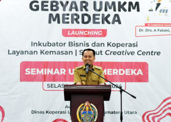 Pj Gubernur Agus Fatoni Launching Sumut Creative Center, Ajak Pelaku UMKM Manfaatkan Momen PON XXI