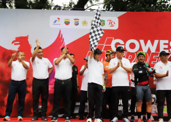 Lepas Gowes Bhayangkara Merdeka, Pj Gubernur Sumut Agus Fatoni Ajak Pesepeda Sukseskan PON XXI