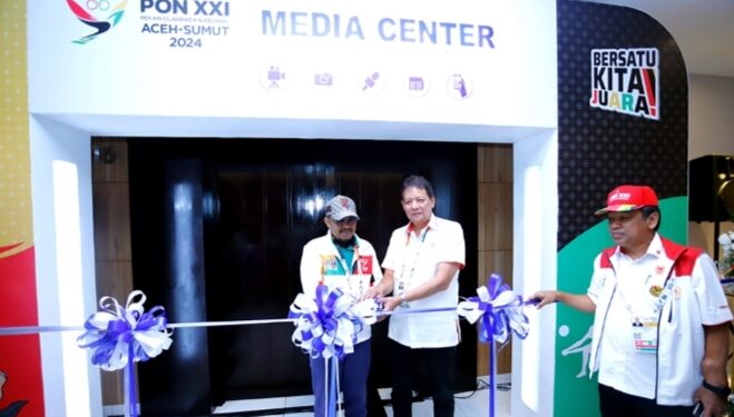 Media Center Utama PON XXI Sumut Diresmikan, Kadis Kominfo Ilyas Sitorus: Sediakan Beragam Fasilitas untuk Wartawan